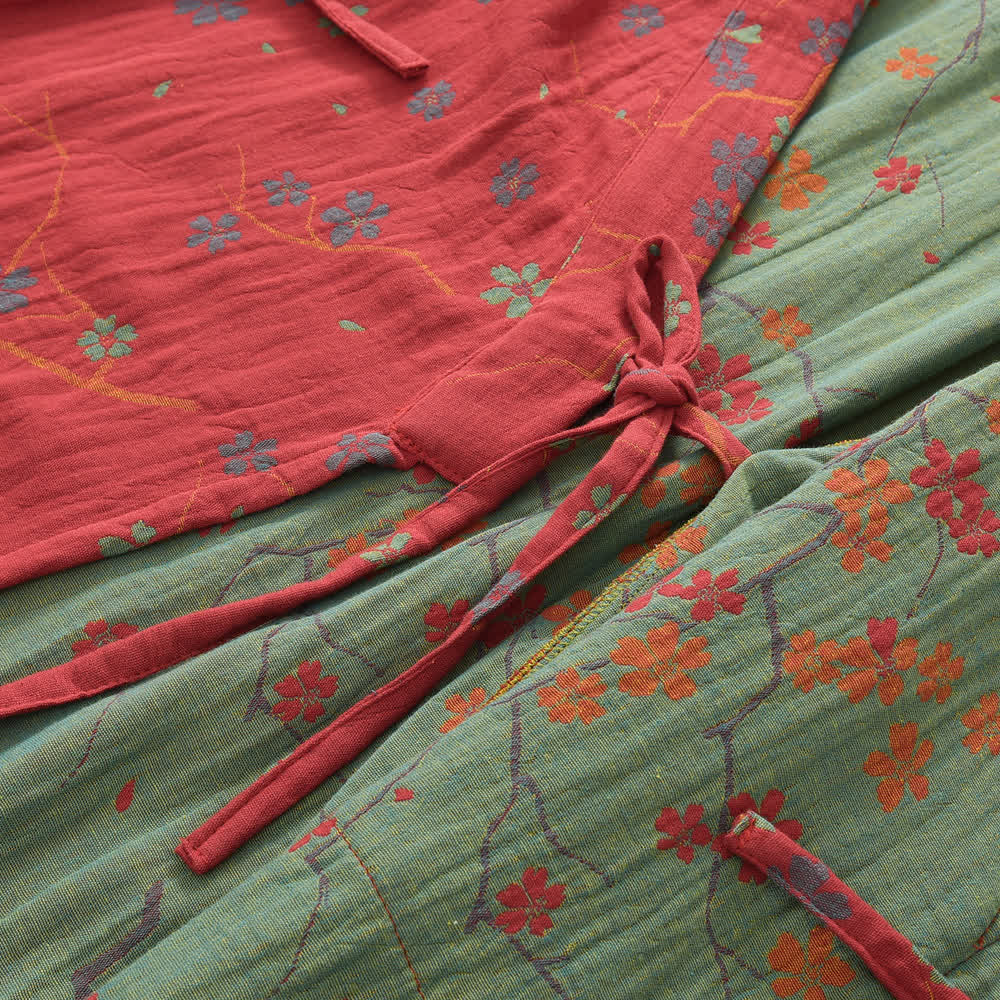 Jacquard Gauze Cotton Floral Lightweight Bathrobe - image 5