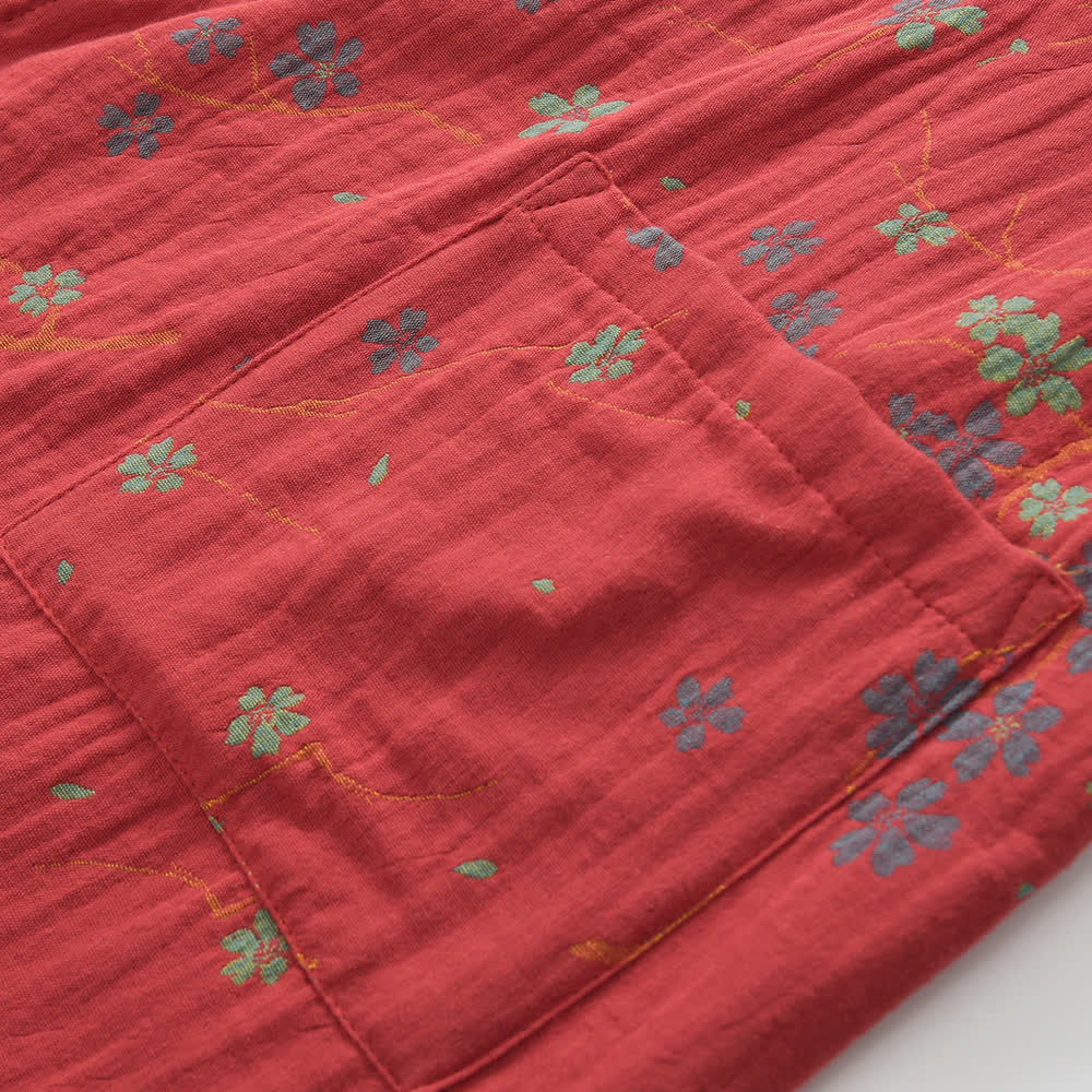 Jacquard Gauze Cotton Floral Lightweight Bathrobe - image 4