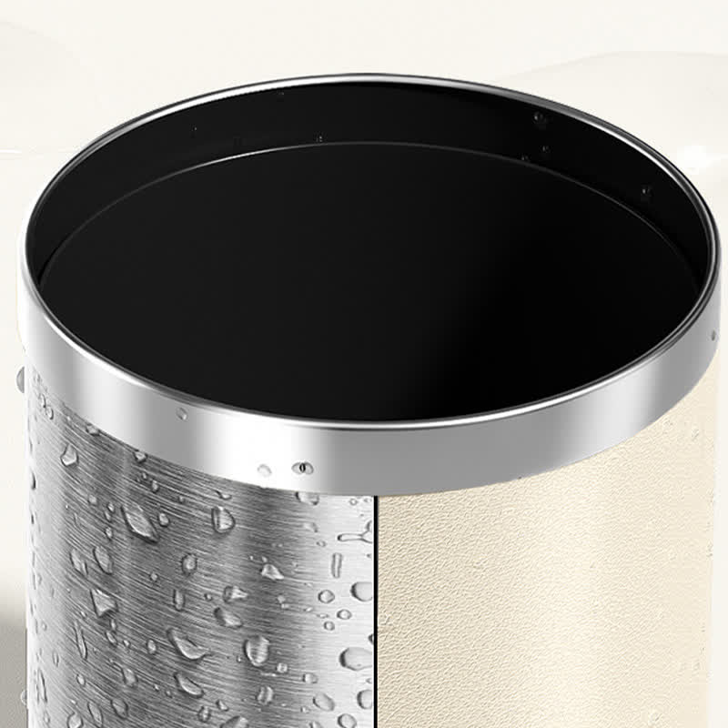 Luxurious Pastoral Leather Durable Trash Can - image 8
