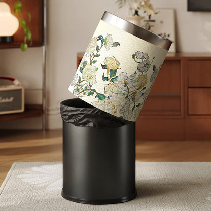 Luxurious Pastoral Leather Durable Trash Can - image 7