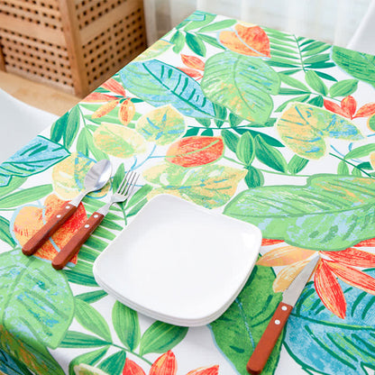 Pastoral Style Green Leaf Waterproof Tablecloth - image 4