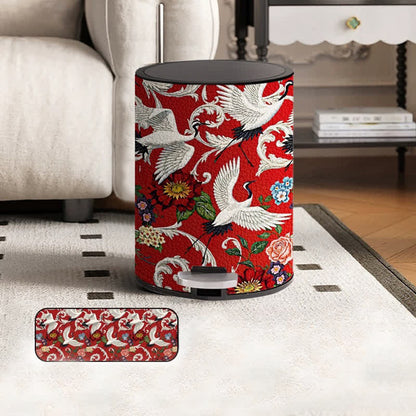 Double Barrel Vintage Floral Durable Trash Bin - Foot-operated - 10"W x 10"L x 15"H - image 5