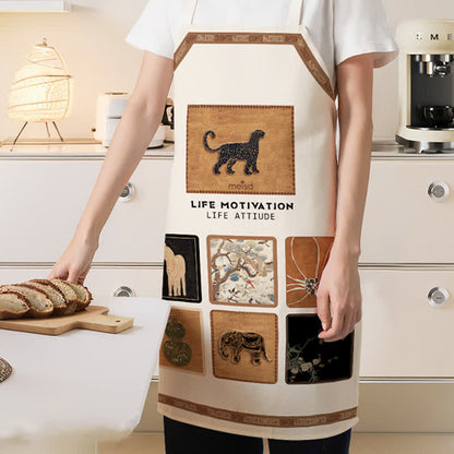 Vintage Animal Pattern Waterproof and Oil Resistant Apron - image 1
