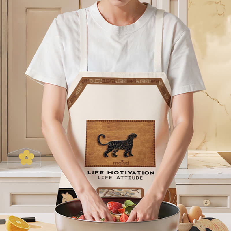 Vintage Animal Pattern Waterproof and Oil Resistant Apron - image 4