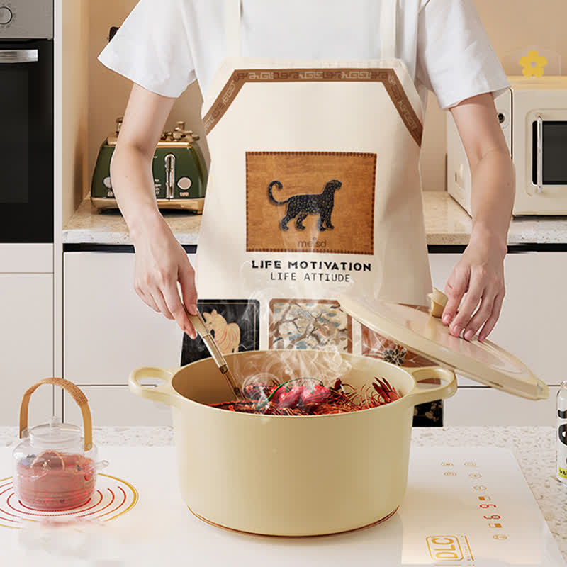 Vintage Animal Pattern Waterproof and Oil Resistant Apron - image 3