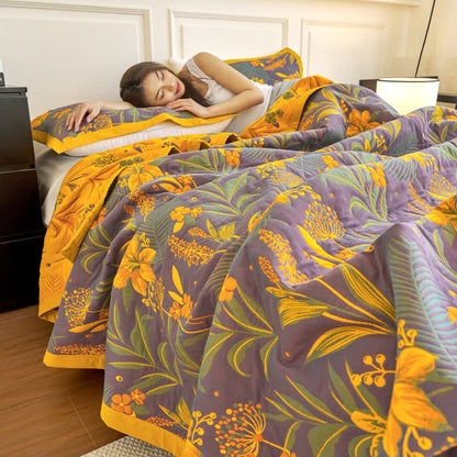 Three Layer Cotton Gauze Comfy Floral Blanket - image 4