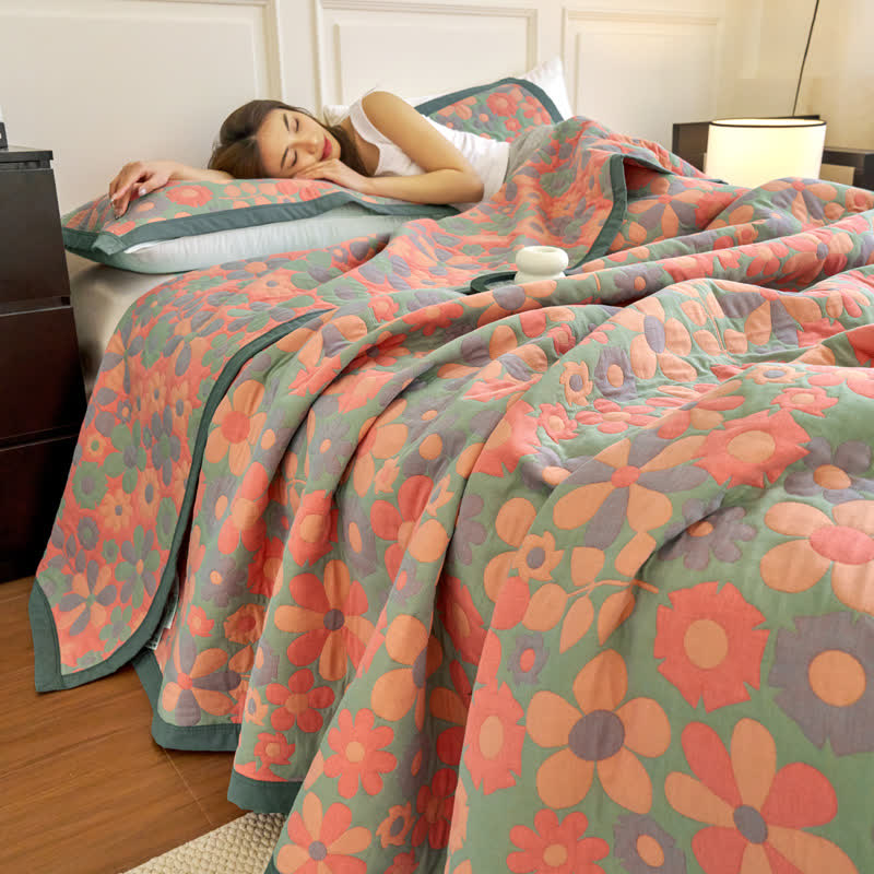 Refresh Floral Cotton Gauze Comfy Soft Blanket  - image 5