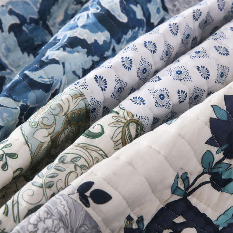 Quilted Floral Patchwork Cotton Bedding Set(3PCS) - image 6