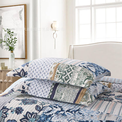 Quilted Floral Patchwork Cotton Bedding Set(3PCS) - image 3