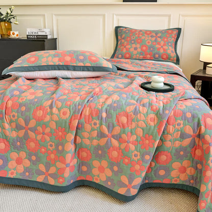 Refresh Floral Cotton Gauze Comfy Soft Quilt - image 1