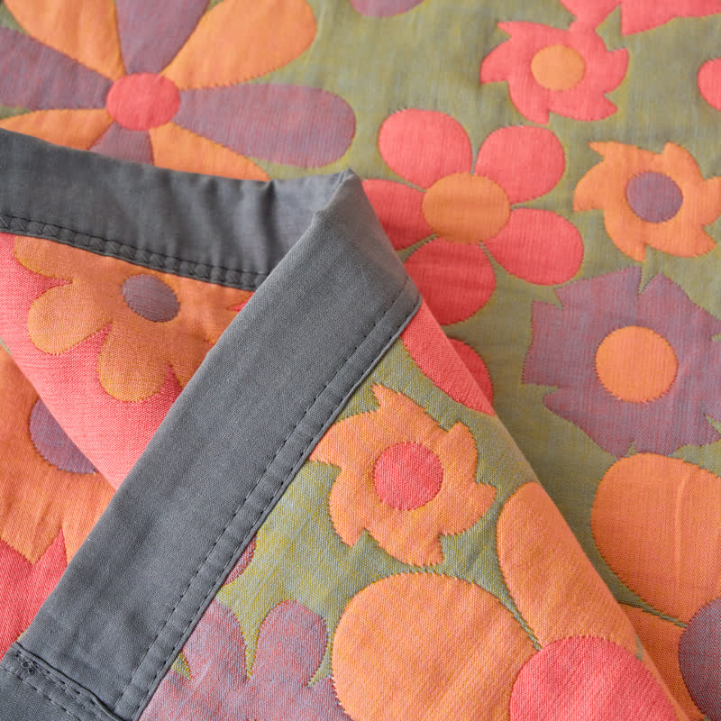 Refresh Floral Cotton Gauze Comfy Soft Blanket  - image 4