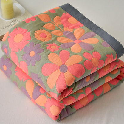 Refresh Floral Cotton Gauze Comfy Soft Blanket  - image 2