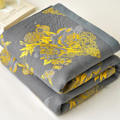 Elegant Flower Three Layer Cotton Gauze Blanket - image 1