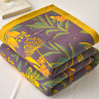 Three Layer Cotton Gauze Comfy Floral Blanket - image 2