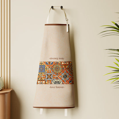 Retro Geometric Pattern Waterproof Kitchen Apron - A - image 2