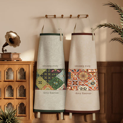Retro Geometric Pattern Waterproof Kitchen Apron - image 0