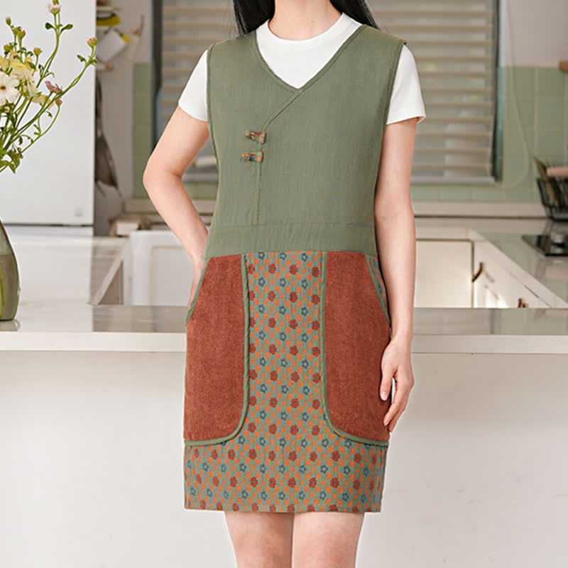 Pure Cotton Vintage Waterproof Vest Apron - Orange - image 0