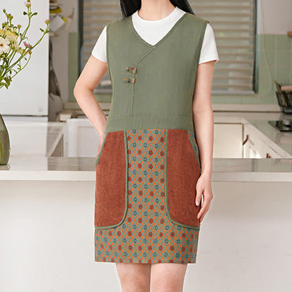 Pure Cotton Vintage Waterproof Vest Apron - Orange - image 0