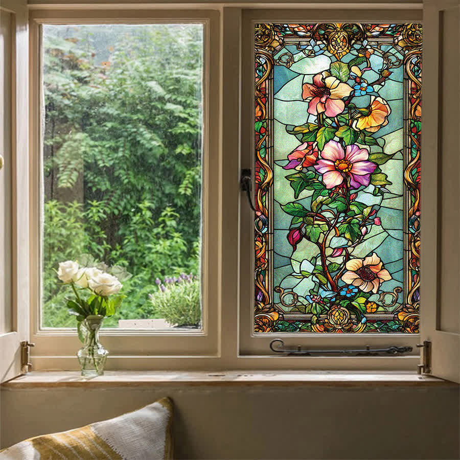 Baroque Floral Static Frosted Privacy Film - image 3