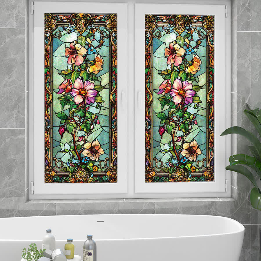 Baroque Floral Static Frosted Privacy Film - image 2