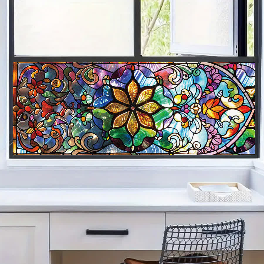 Retro Stained Static Frosted Privacy Film - image 1