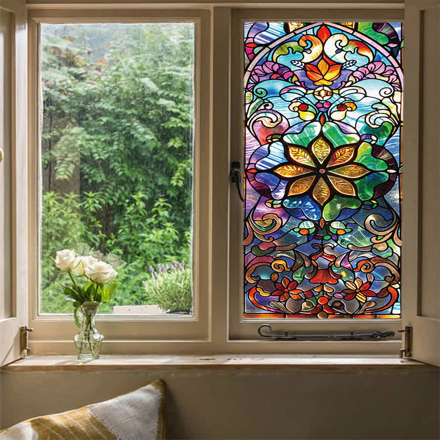 Retro Stained Static Frosted Privacy Film - 3PCS - 18"W x 39"L - image 0