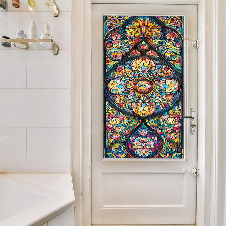 Vintage Stained Baroque Static Frosted Privacy Film - 3PCS - 18"W x 39"L - image 3