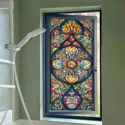 Vintage Stained Baroque Static Frosted Privacy Film - image 4