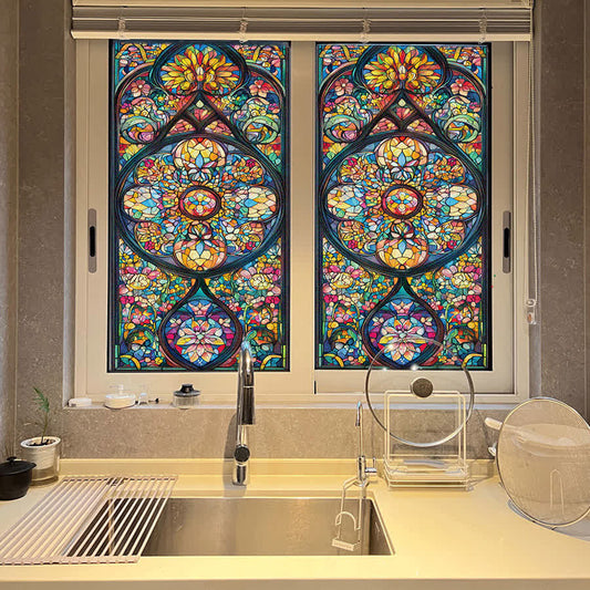 Vintage Stained Baroque Static Frosted Privacy Film - image 0