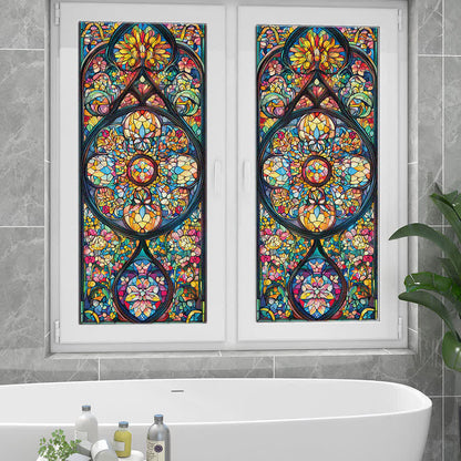 Vintage Stained Baroque Static Frosted Privacy Film - image 2