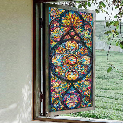 Vintage Stained Baroque Static Frosted Privacy Film - image 5