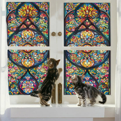 Vintage Stained Baroque Static Frosted Privacy Film - image 1