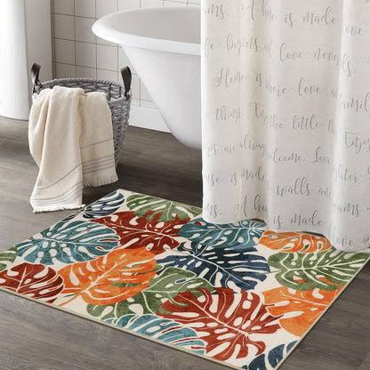 Tropical Color Leaves Flowers Rug - A - 1PC - 23" x 63" - image 0