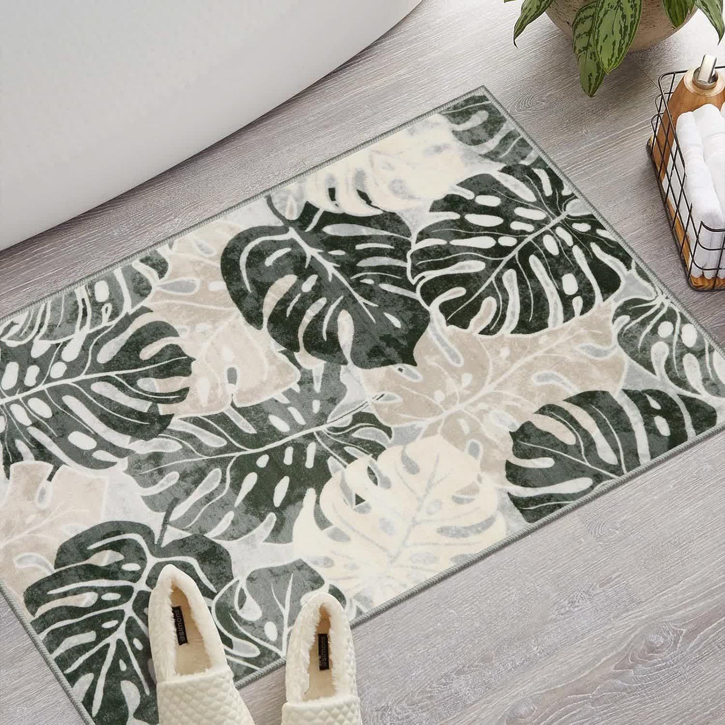 Tropical Color Leaves Flowers Rug - C - 1PC - 23" x 63" - image 3