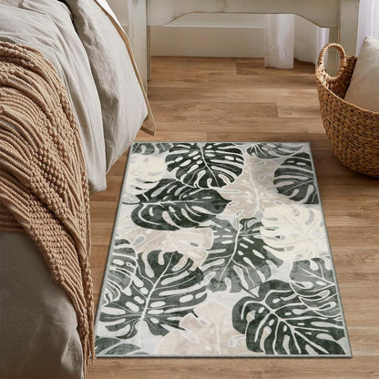 Tropical Color Leaves Flowers Rug - image 4
