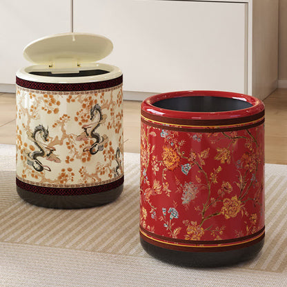 Decorative Elegant Floral Durable Trash Bin - image 0