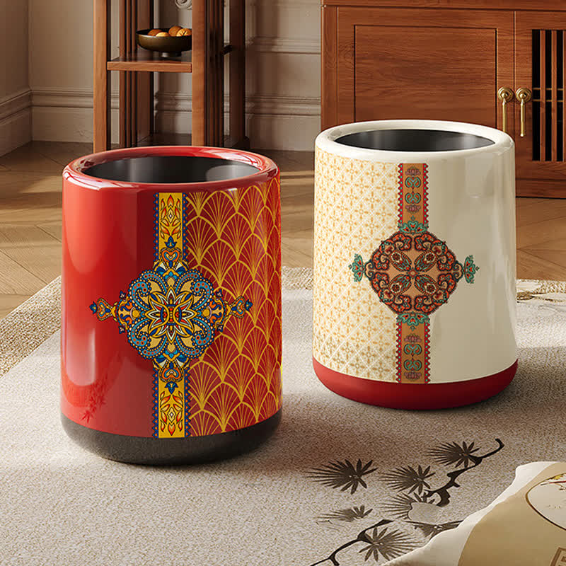 Moroccan Style Double Barrel Decorative Trash Bin - image 0