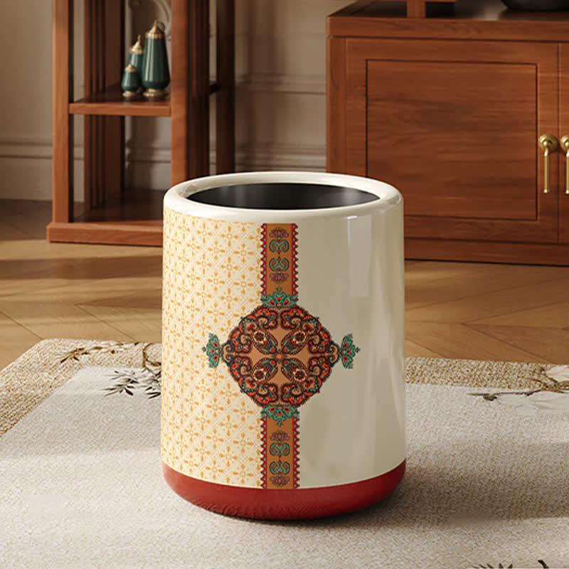 Moroccan Style Double Barrel Decorative Trash Bin - B - 9"W x 9"L x 12"H - image 5