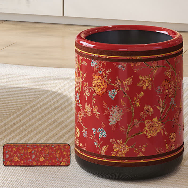 Decorative Elegant Floral Durable Trash Bin - image 2