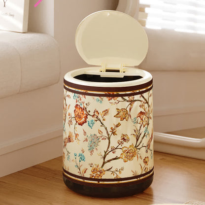 Decorative Elegant Floral Durable Trash Bin - C - Press-to-open - 9"W x 9"L x 12"H - image 5