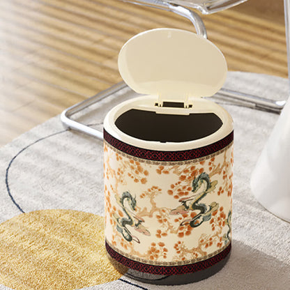 Decorative Elegant Floral Durable Trash Bin - B - Press-to-open - 9"W x 9"L x 12"H - image 7