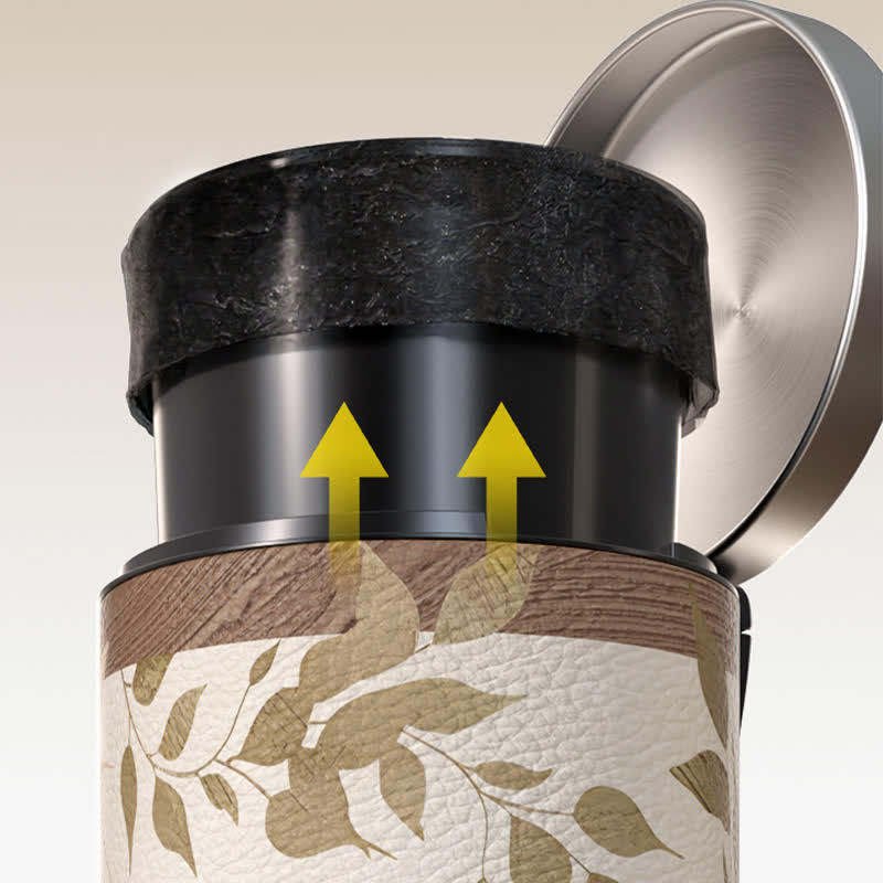 Floral Bird Luxurious Leather Trash Bin - image 13