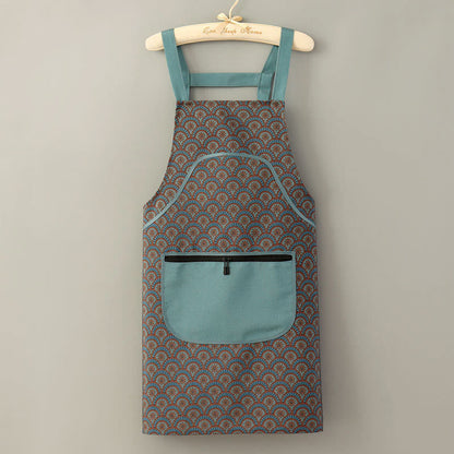 Vintage Long Sleeve Stain Resistant Canvas Kitchen Apron - B - Blue - image 6