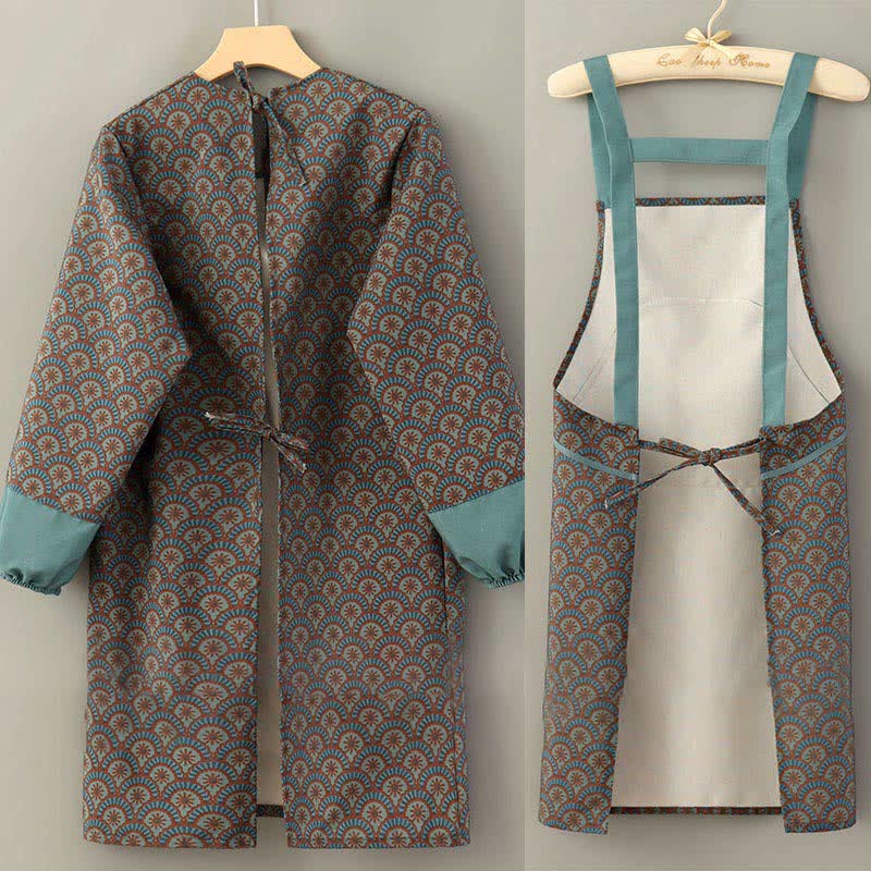 Vintage Long Sleeve Stain Resistant Canvas Kitchen Apron - image 4