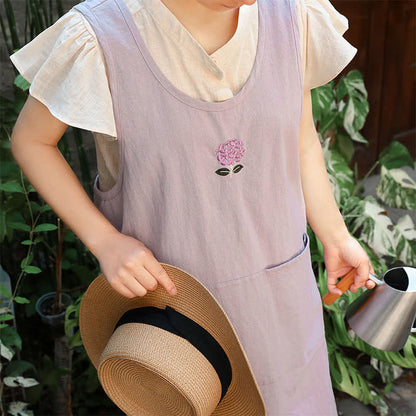 Thin Breathable Cotton Embroidered Flower Apron - image 1