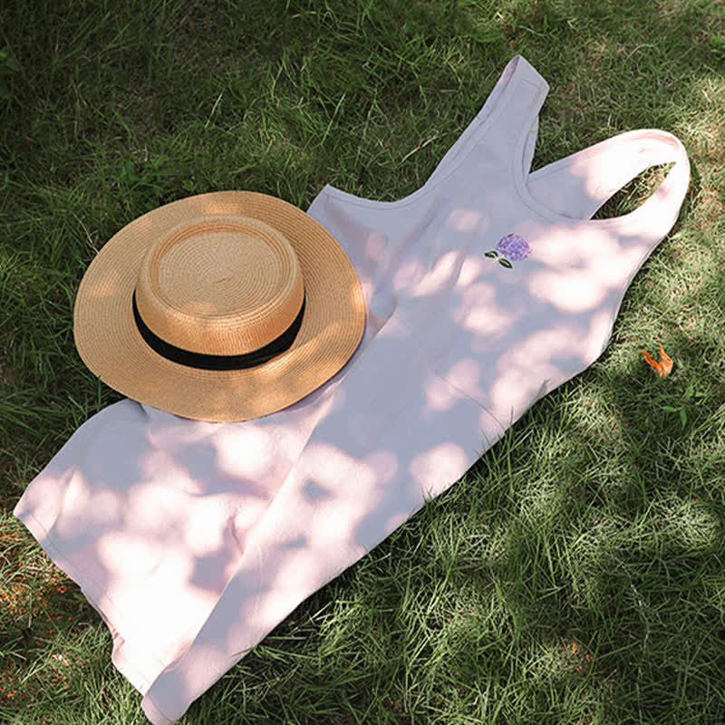 Thin Breathable Cotton Embroidered Flower Apron - image 5