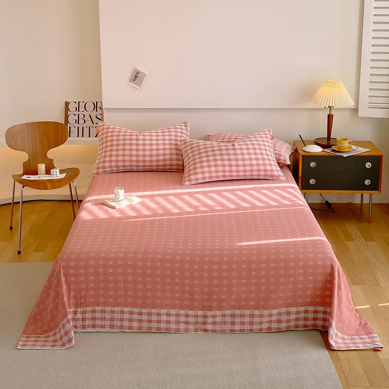 Reversible Cotton Gauze Plaid Coverlet - image 5