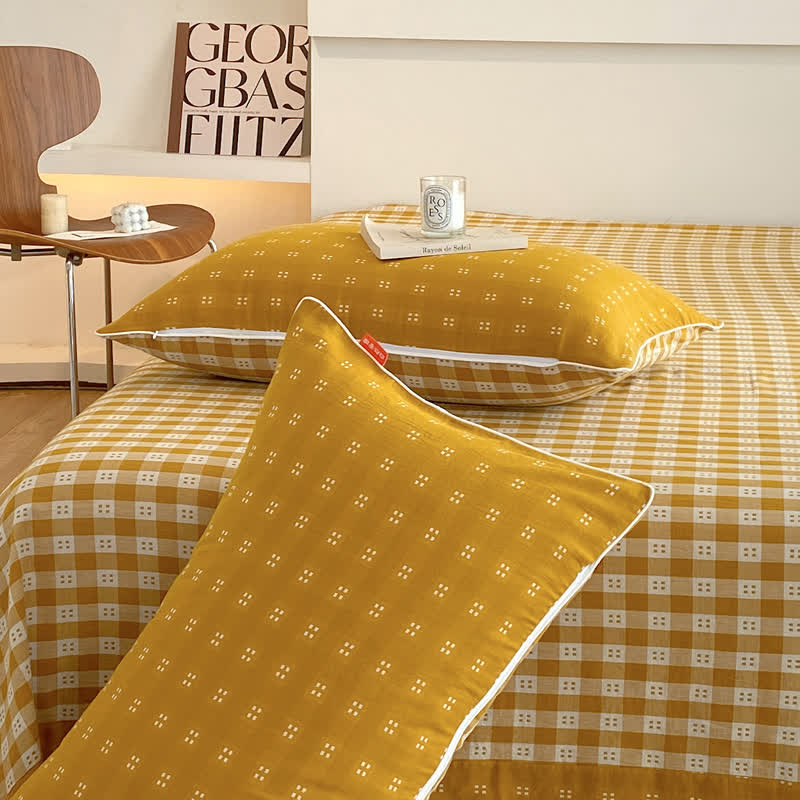 Reversible Cotton Gauze Plaid Coverlet - image 2