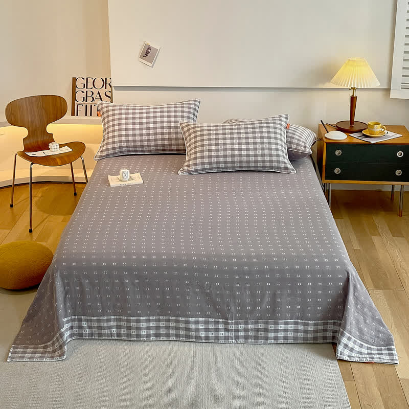 Reversible Cotton Gauze Plaid Coverlet - image 9