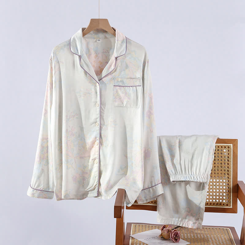 Simple Satin Long Sleeve Soft Pajama Set - XXL - image 0